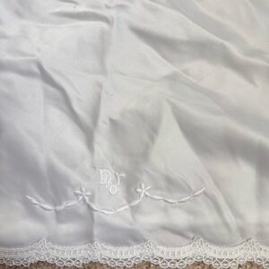 Dior White Embroidered Lace Chemise Slip